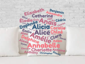 coussin personnalisé prénom