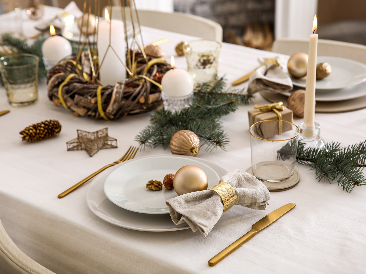 Table de Noël naturelle