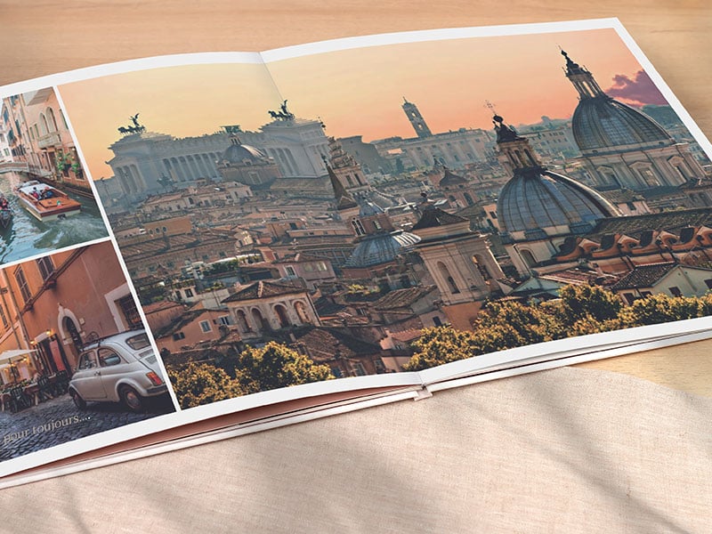 Livre photo ouverture à plat