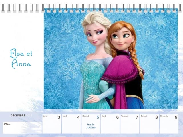 Mon Calendrier Mural : Calendrier Disney La Reine des Neiges