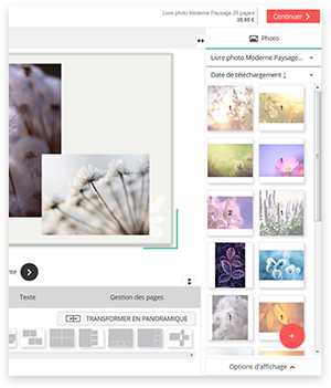 interface création album photo interface création album photo