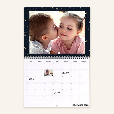 Calendrier mural A4 paysage double page