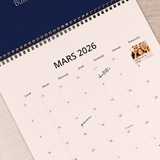 Calendrier mural carré XL double page
