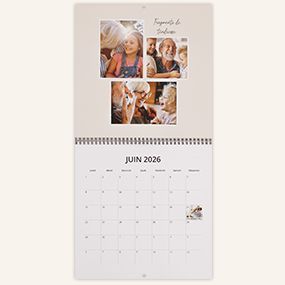 Calendrier mural carré XL double page