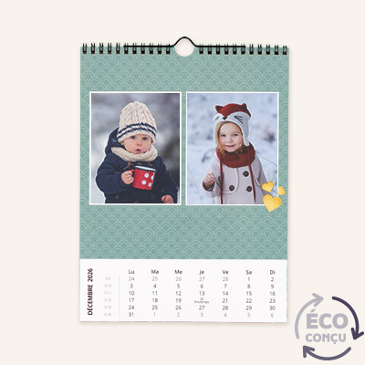 Calendrier mural A4 portrait éco-conçu