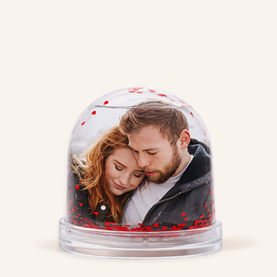 Boule à neige coeurs